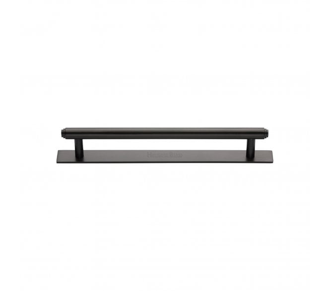 Heritage Brass PL4410 Stepped Cabinet Pull Handles On Backplate - Matt Bronze