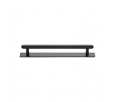 Heritage Brass PL4410 Stepped Cabinet Pull Handles On Backplate - Matt Bronze