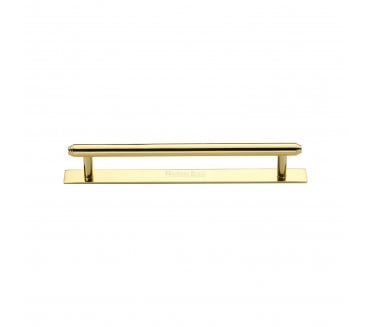 Heritage Brass PL4410 Stepped Cabinet Pull Handles On Backplate - Polished Brass