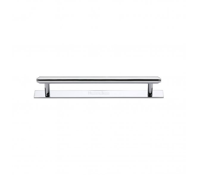 Heritage Brass PL4410 Stepped Cabinet Pull Handles On Backplate - Polished Chrome