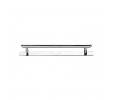 Heritage Brass PL4410 Stepped Cabinet Pull Handles On Backplate - Polished Chrome
