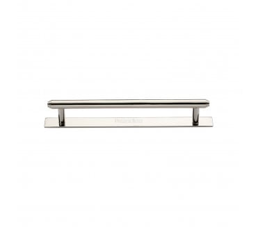 Heritage Brass PL4410 Stepped Cabinet Pull Handles On Backplate - Polished Nickel