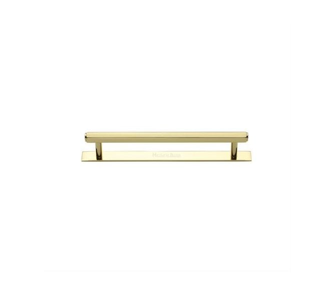 Heritage Brass PL4422 Hexagonal Cabinet Pull Handles On Backplate - Polished Brass