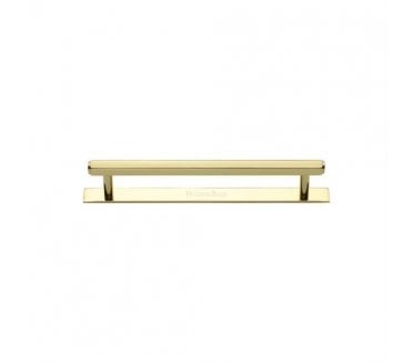 Heritage Brass PL4422 Hexagonal Cabinet Pull Handles On Backplate - Polished Brass