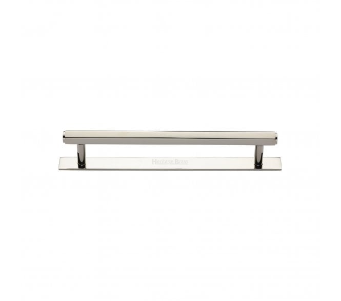 Heritage Brass PL4422 Hexagonal Cabinet Pull Handles On Backplate - Polished Nickel