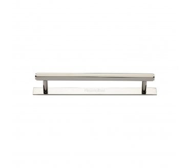 Heritage Brass PL4422 Hexagonal Cabinet Pull Handles On Backplate - Polished Nickel