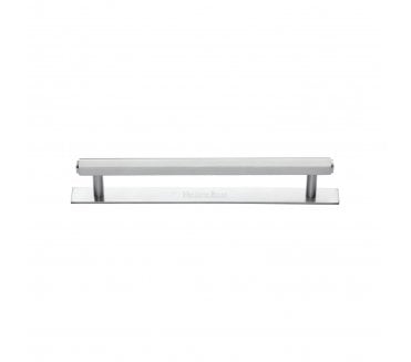 Heritage Brass PL4422 Hexagonal Cabinet Pull Handles On Backplate - Satin Chrome