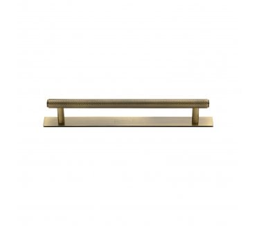 Heritage Brass PL4458 Knurled Cabinet Pull Handles On Backplate - Antique Brass