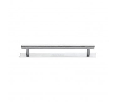 Heritage Brass PL4458 Knurled Cabinet Pull Handles On Backplate - Satin Chrome