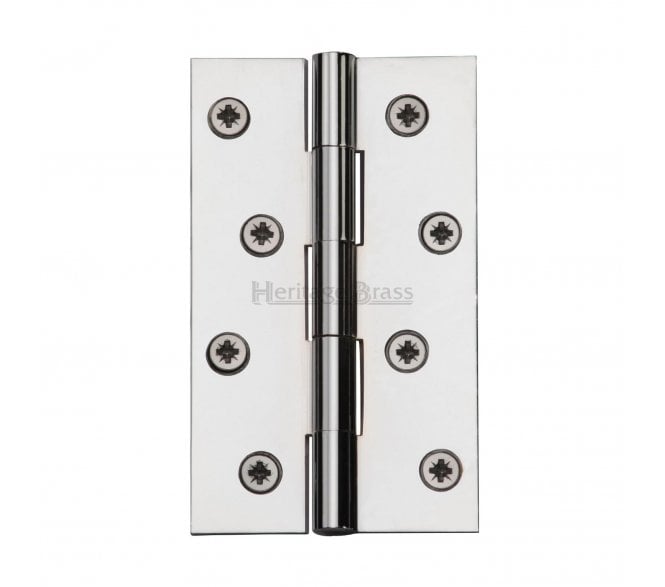 Heritage Brass Plain Butt Hinges 102x60mm - Polished Chrome (Pair)