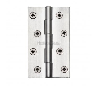 Heritage Brass Plain Butt Hinges 102x60mm - Satin Chrome (Pair)