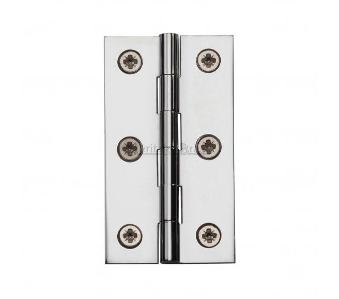 Heritage Brass Plain Butt Hinges 76x42mm - Polished Chrome (Pair)