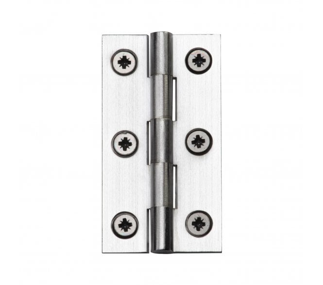 Heritage Brass Plain Butt Hinges 76x42mm - Satin Chrome (Pair)