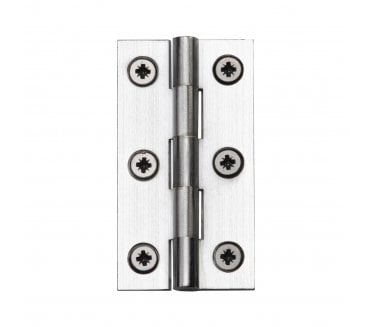 Heritage Brass Plain Butt Hinges 76x42mm - Satin Chrome (Pair)