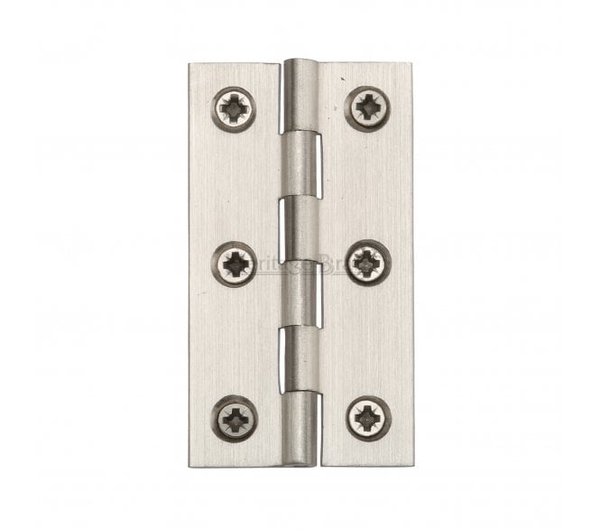 Heritage Brass Plain Butt Hinges 76x42mm - Satin Nickel (Pair)