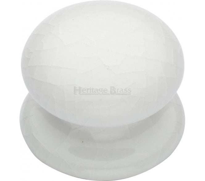 Heritage Brass Plain White Crackle Porcelain Cabinet Knobs