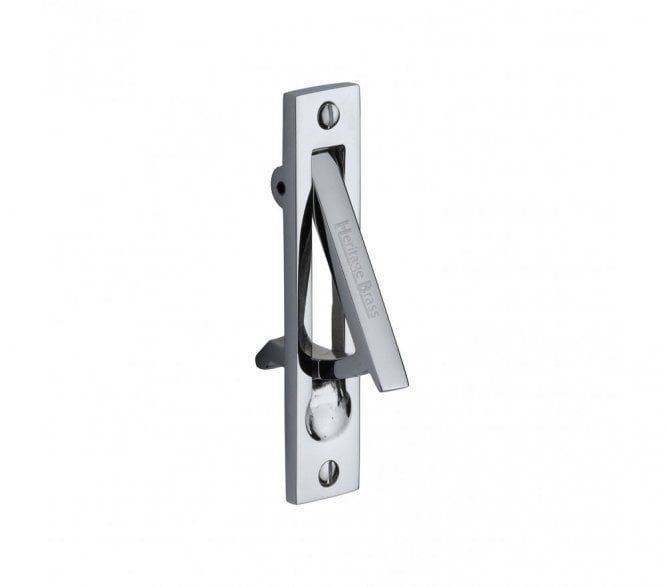 Heritage Brass Pocket Door Gravity Edge Pull - Polished Chrome