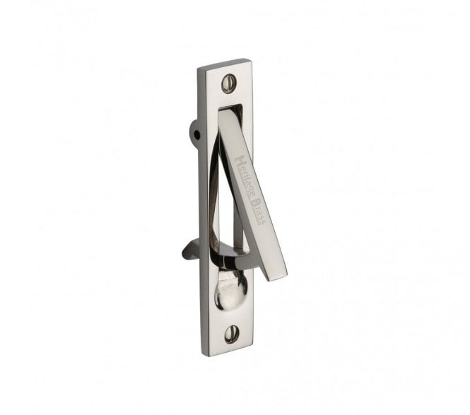 Heritage Brass Pocket Door Gravity Edge Pull - Polished Nickel