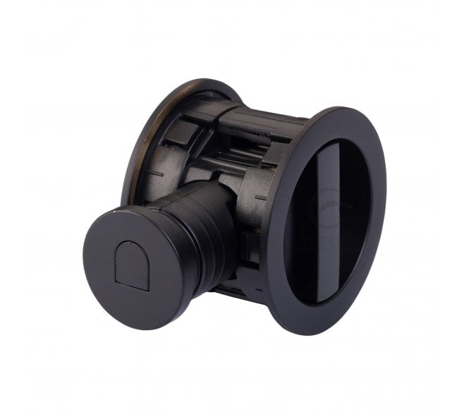 Heritage Brass RD2801 Tubular Sliding Pocket Door Bathroom Lock Set - Matt Black