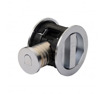 Heritage Brass RD2801 Tubular Sliding Pocket Door Bathroom Lock Set - Satin Chrome