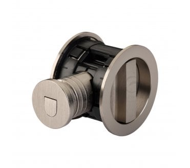 Heritage Brass RD2801 Tubular Sliding Pocket Door Bathroom Lock Set - Satin Nickel