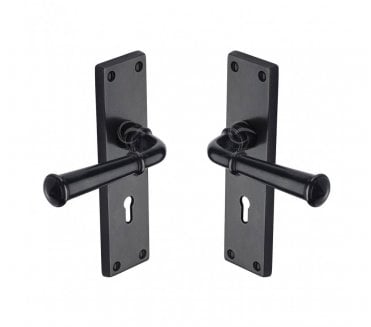 Heritage Brass RDB Ashfield Door Handles On Backplate - Rustic Dark Bronze