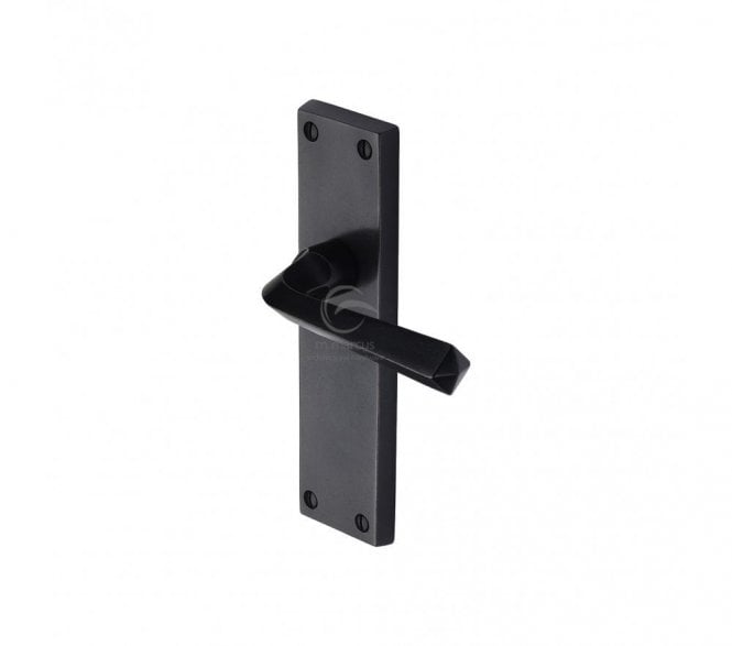 Heritage Brass RDB Bridgnorth Door Handles On Backplate - Rustic Dark Bronze