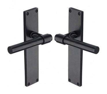 Heritage Brass RDB Fountain Door Handles On Backplate - Rustic Dark Bronze