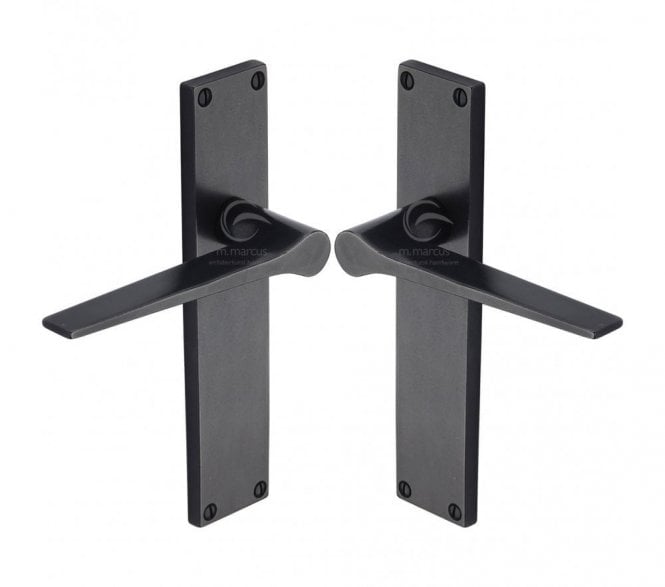 Heritage Brass RDB Gio Door Handles On Backplate - Rustic Dark Bronze
