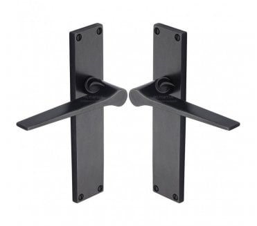 Heritage Brass RDB Gio Door Handles On Backplate - Rustic Dark Bronze