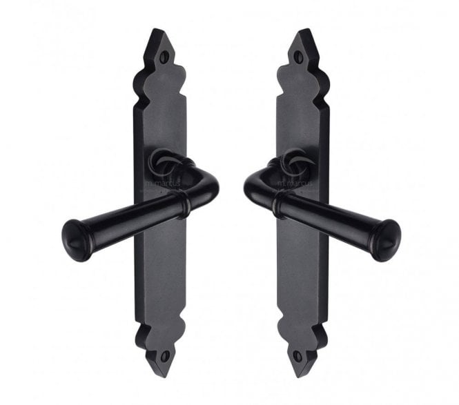 Heritage Brass RDB Ludlow Door Handles On Backplate - Rustic Dark Bronze