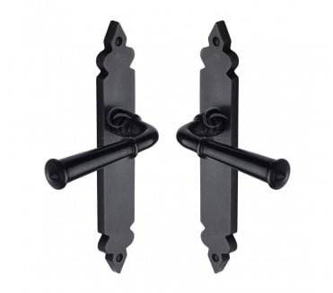 Heritage Brass RDB Ludlow Door Handles On Backplate - Rustic Dark Bronze