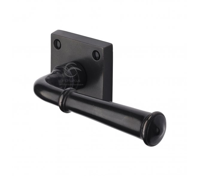 Heritage Brass RDB1933 Claverley Door Handles On Square Roses - Rustic Dark Bronze
