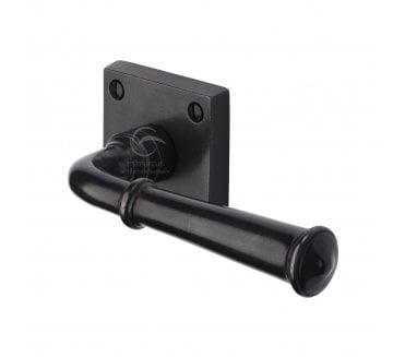Heritage Brass RDB1933 Claverley Door Handles On Square Roses - Rustic Dark Bronze