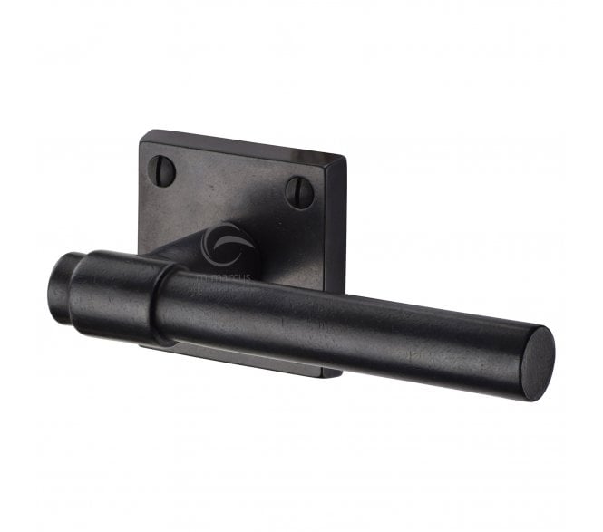 Heritage Brass RDB2390 Fountain Door Handles On Square Roses - Rustic Dark Bronze