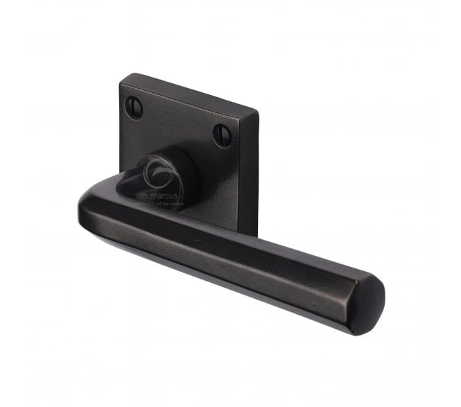 Heritage Brass RDB4545 Octave Door Handles On Sqaure Roses - Rustic Dark Bronze
