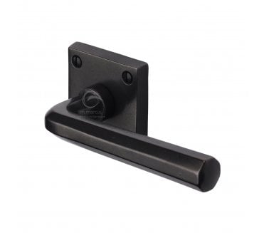 Heritage Brass RDB4545 Octave Door Handles On Sqaure Roses - Rustic Dark Bronze