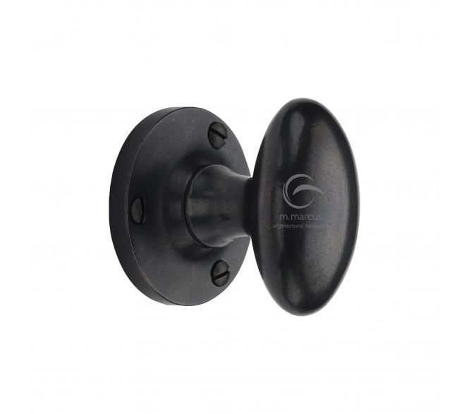 Heritage Brass RDB4555 Knowle Mortice Knobs On Roses - Rustic Dark Bronze