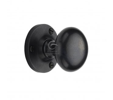 Heritage Brass RDB4975 Alveley Mortice Knobs On Roses - Rustic Dark Bronze