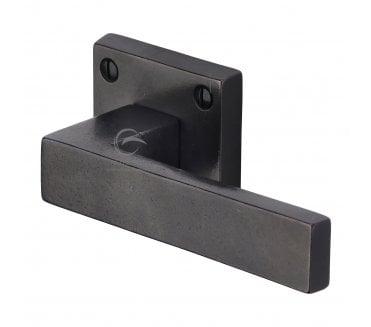 Heritage Brass RDB5410 Hanwood Door Handles On Square Roses - Rustic Dark Bronze