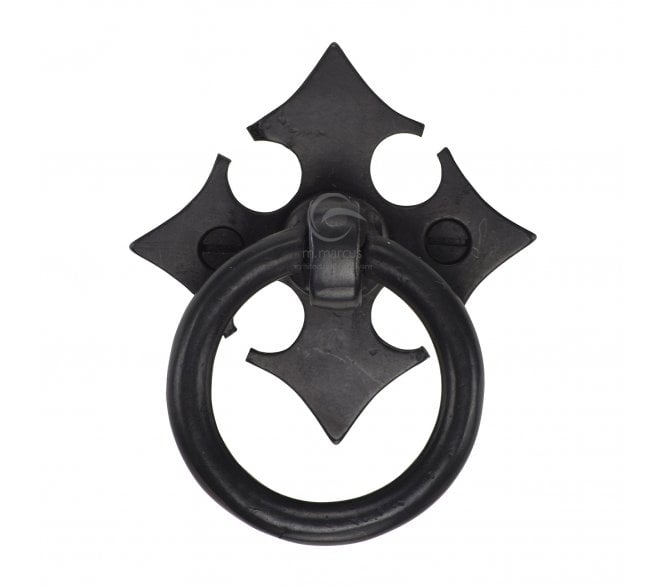 Heritage Brass RDB6331 Fleur-De-Lys Ring Cabinet Drop Pull - Rustic Dark Bronze
