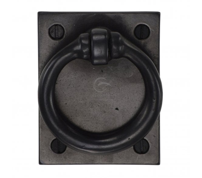 Heritage Brass RDB6367 Ring Drop Pull on Plate - Rustic Dark Bronze
