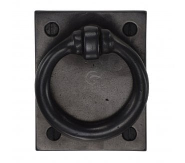Heritage Brass RDB6367 Ring Drop Pull on Plate - Rustic Dark Bronze
