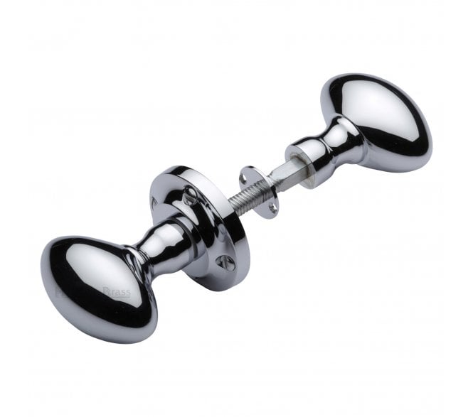 Heritage Brass RIM-V960 Suffolk Oval Rim Knob Set - Polished Chrome