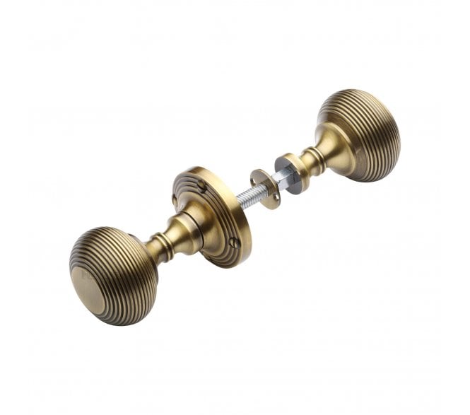 Heritage Brass RIM-V971 Beehive Rim Knobs -  Antique Brass