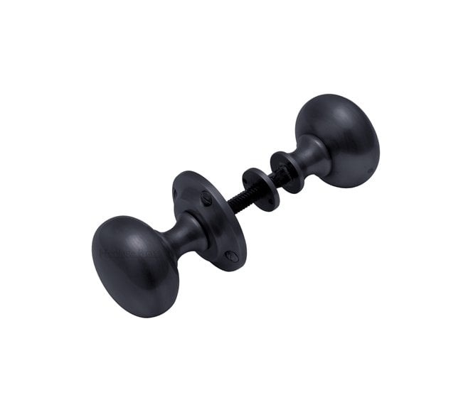 Heritage Brass RIM V980-BKMT Victoria Rim Knobs Set - Matt Black