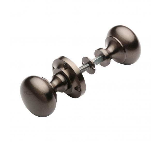 Heritage Brass RIM-V980 Victoria Rim Knob Set - Matt Bronze