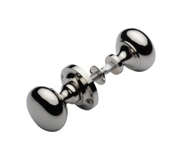 Heritage Brass RIM-V980 Victoria Rim Knob Set - Polished Nickel