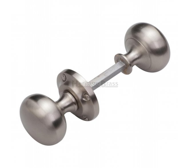 Heritage Brass RIM-V980 Victoria Rim Knob Set - Satin Nickel