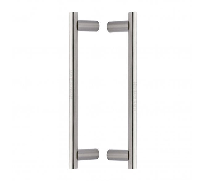 Heritage Brass Round Bar Back to Back Door Pull Handles - Satin Nickel